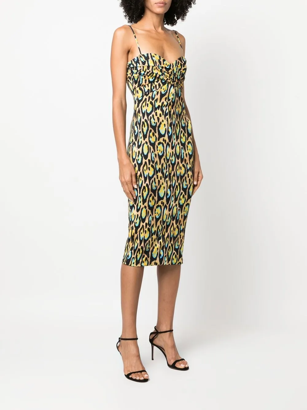 Roberto Cavalli Leopard Print Sleeveless Midi Dress Farfetch