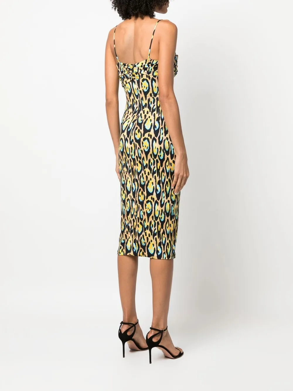 Roberto Cavalli Leopard Print Sleeveless Midi Dress Farfetch