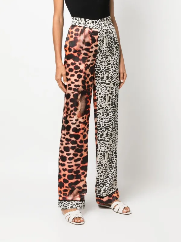 Leopard print hotsell side stripe trousers