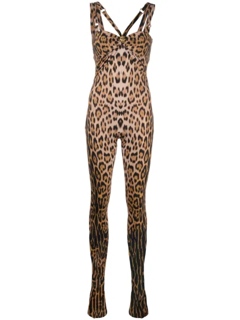 Roberto Cavalli jumpsuit sin mangas con estampado de leopardo