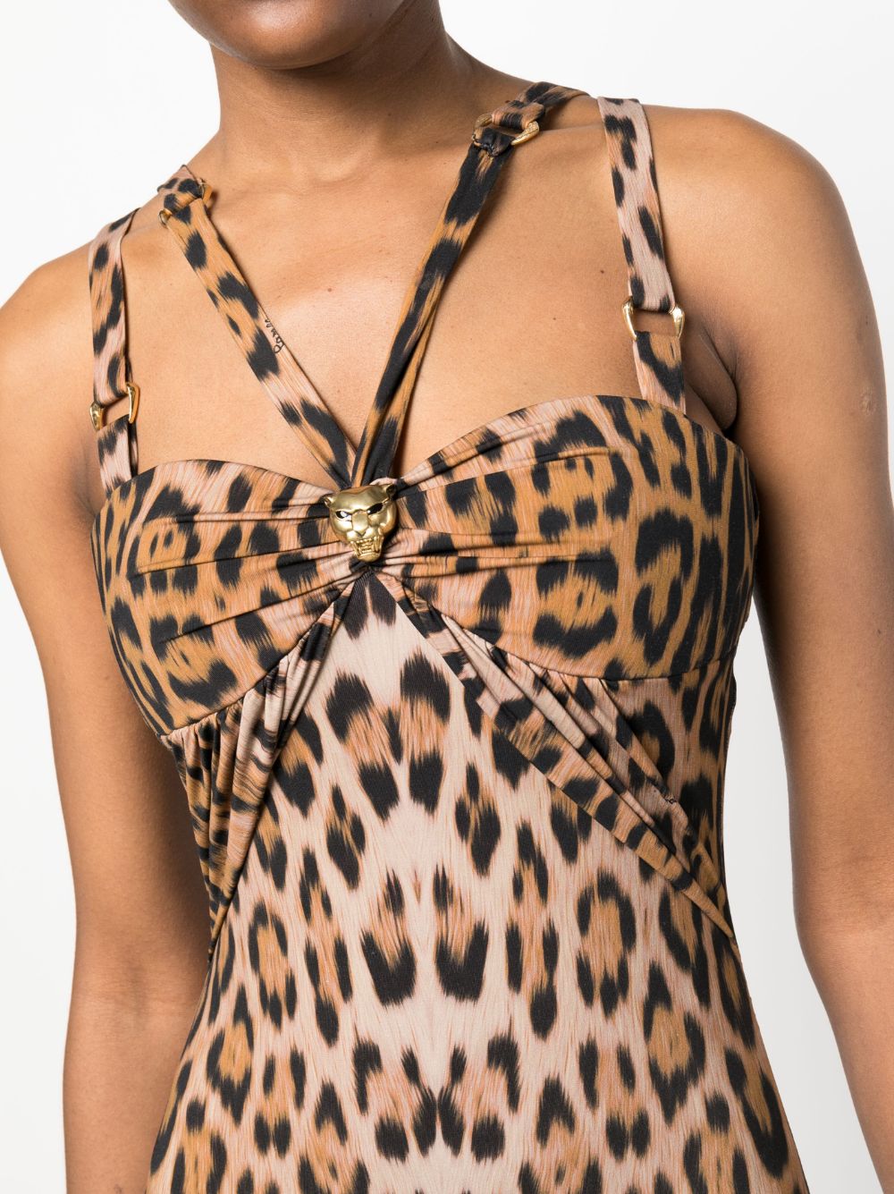 Shop Roberto Cavalli Leopard-print Sleeveless Jumpsuit In Neutrals