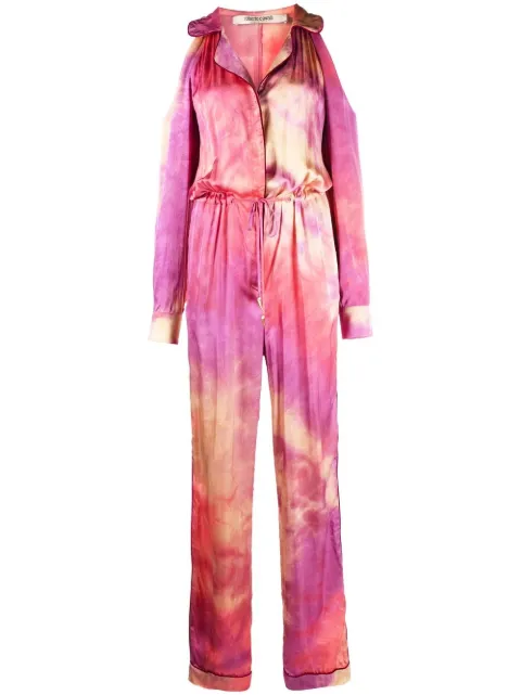 Roberto Cavalli tie-dye drawstring jumpsuit