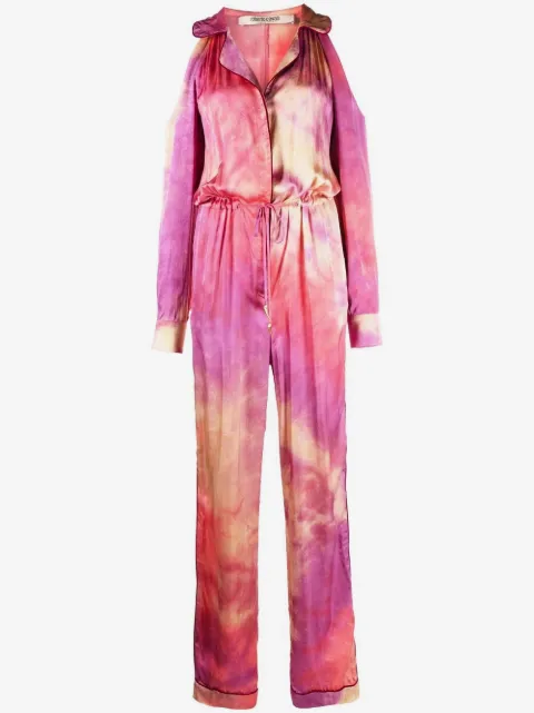 Roberto Cavalli batikfärgad jumpsuit med dragsko