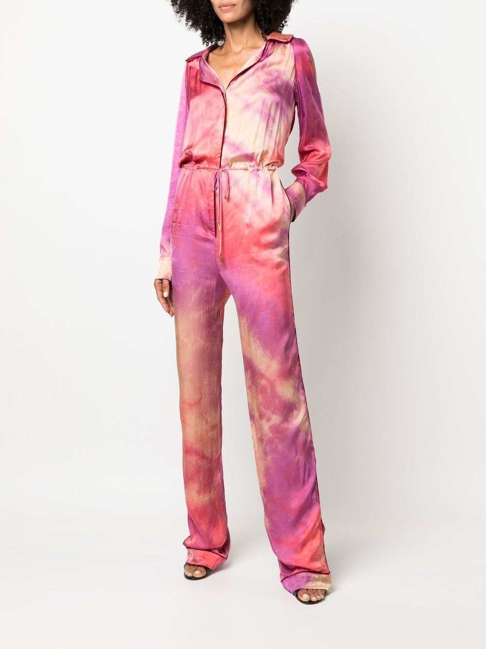 Roberto Cavalli Jjumpsuit met trekkoord - Roze