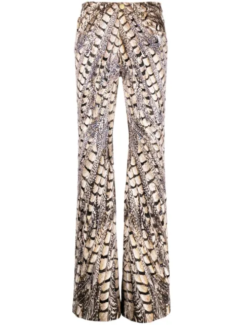 Roberto Cavalli pantalones acampanados con animal print