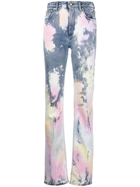 Roberto Cavalli bleached bootcut jeans