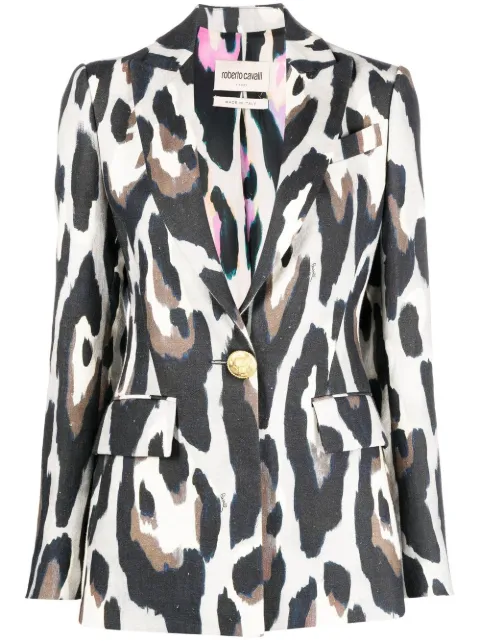 Roberto Cavalli animal-print tailored blazer