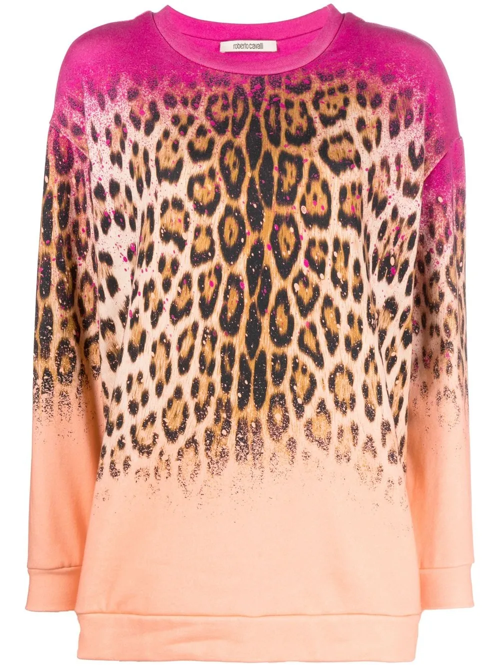 Roberto Cavalli sudadera con estampado de leopardo | naranja | Image 1