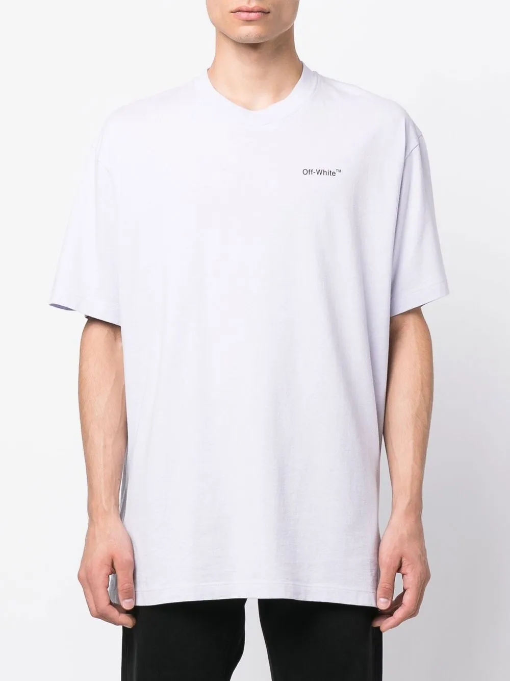  Off White T Shirt Mit Caravaggio Arrow Print   Violett 
