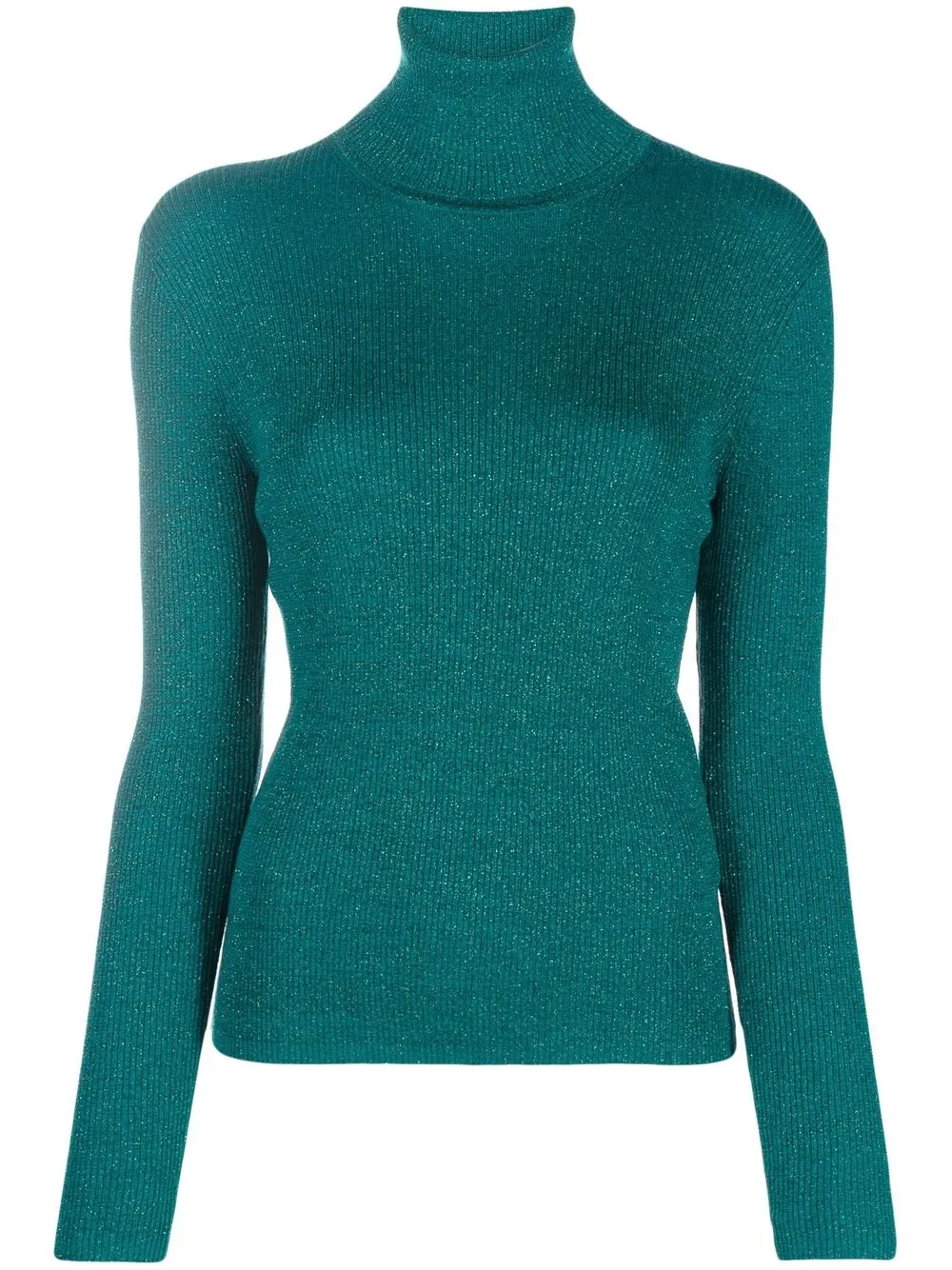 

P.A.R.O.S.H. ribbed-knit lurex roll-neck sweater - Green