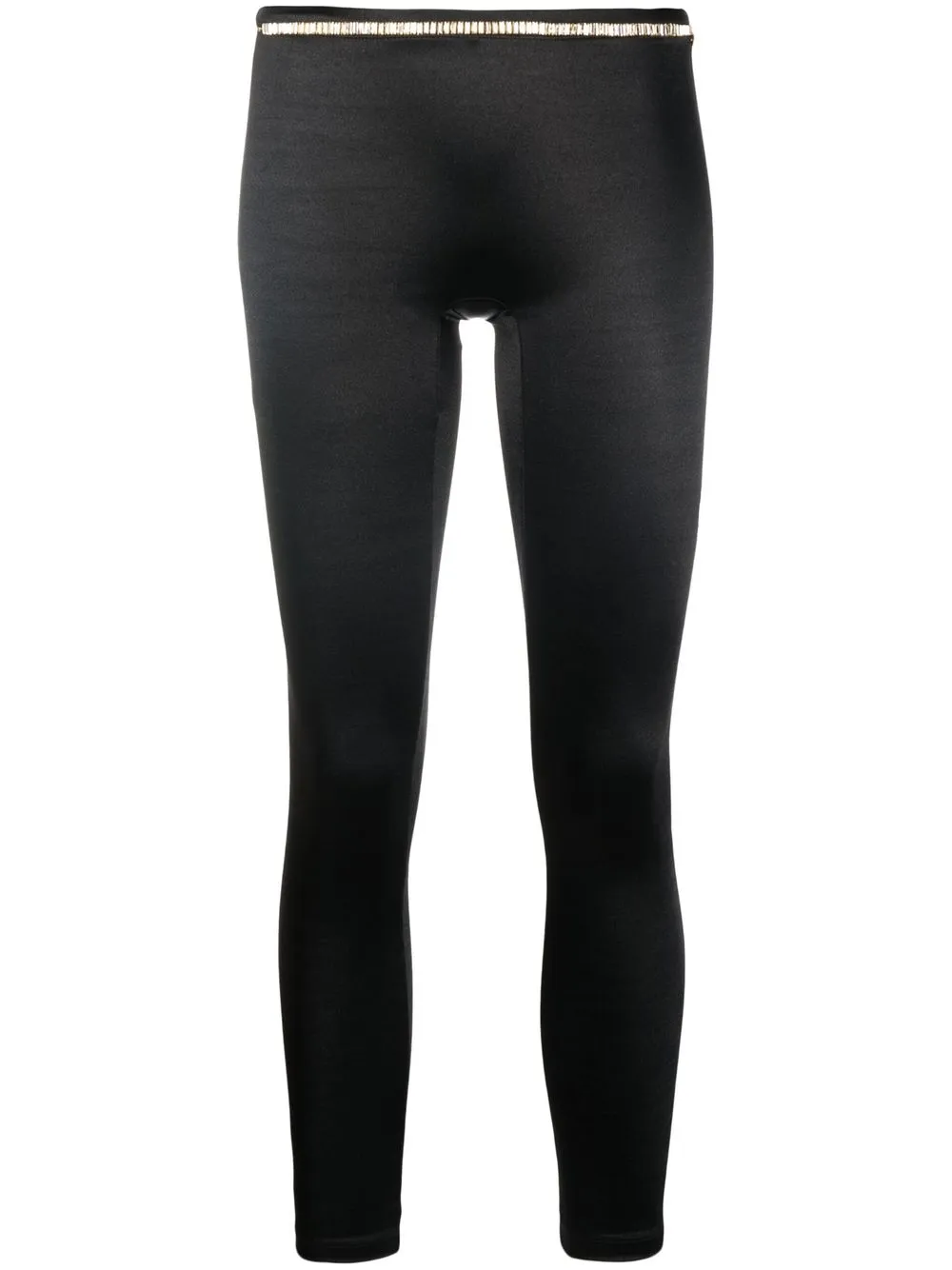

Elisabetta Franchi leggins con acabado en satén - Negro