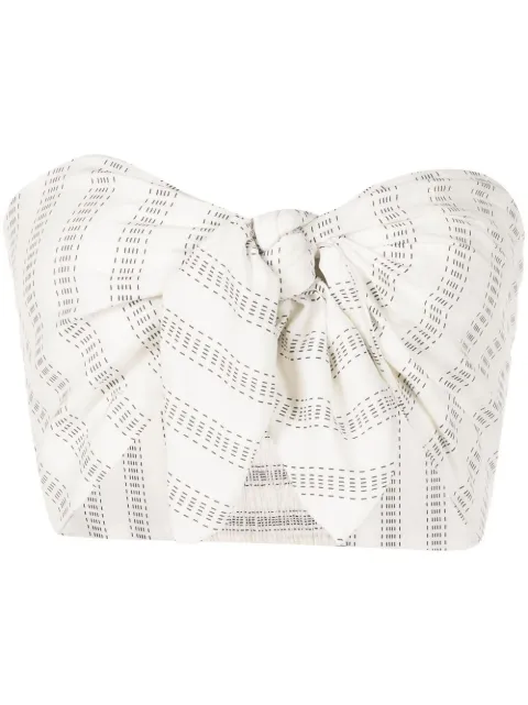 Amir Slama tie-front printed strapless top