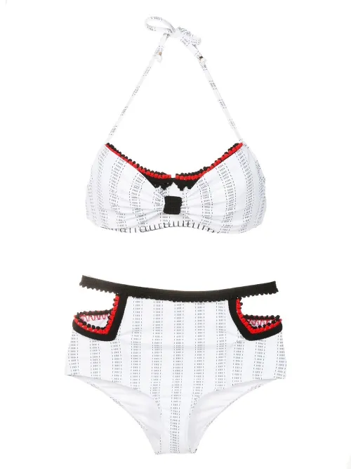 Bikini rayé à détails en crochet - Amir Slama - Modalova