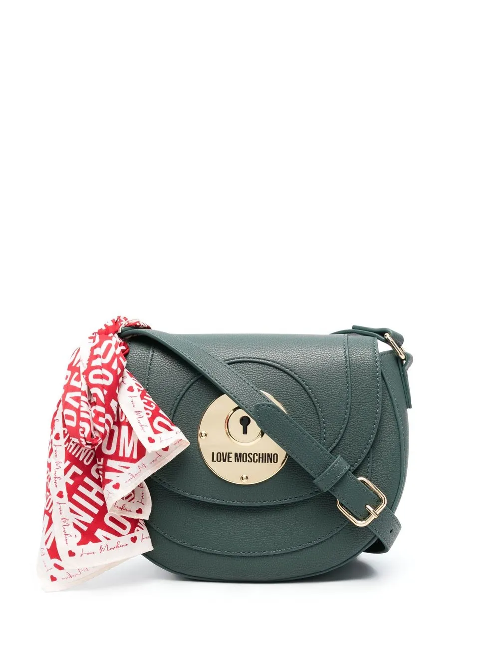 

Love Moschino logo-plaque scarf crossbody-bag - Green