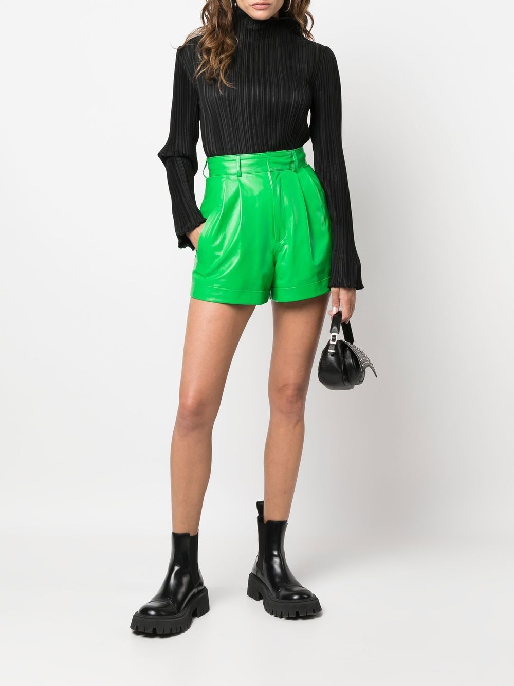 Manokhi Leren shorts - Groen