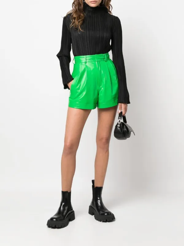 Green leather clearance shorts