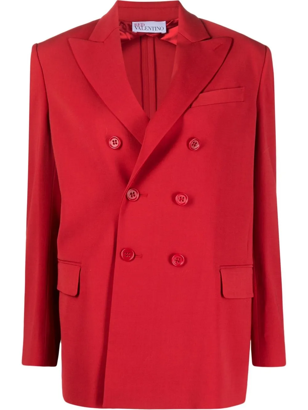 

RED Valentino blazer con solapas de pico y doble botonadura - Rojo