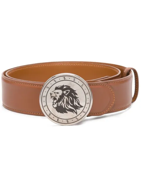 Billionaire logo-buckle leather belt