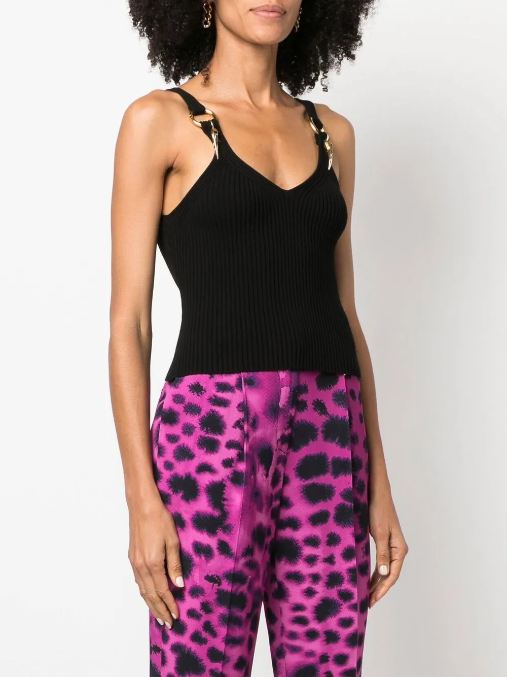 ROBERTO CAVALLI RIBBED-KNIT TANK TOP