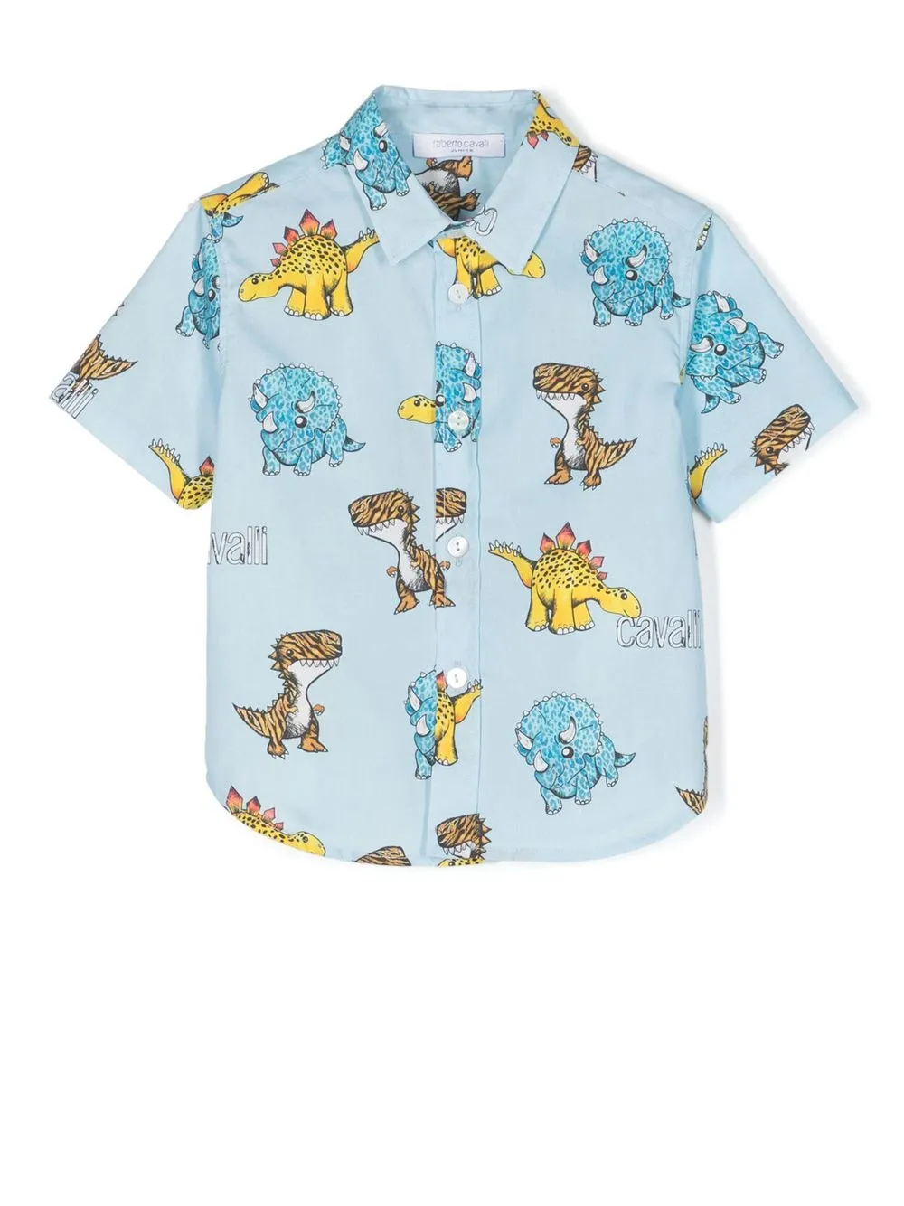 

Roberto Cavalli Junior camisa con dinosaurios estampados - Azul