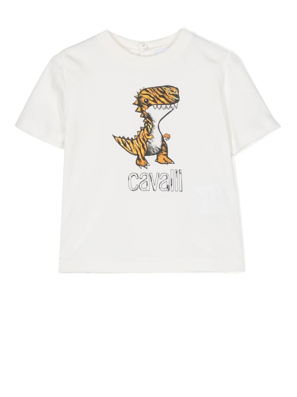 Roberto Cavalli Junior Babies' T-shirt Mit Dino-print In White