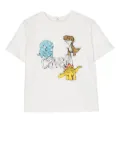 Roberto Cavalli Junior dinosaur-illustration cotton T-shirt - White