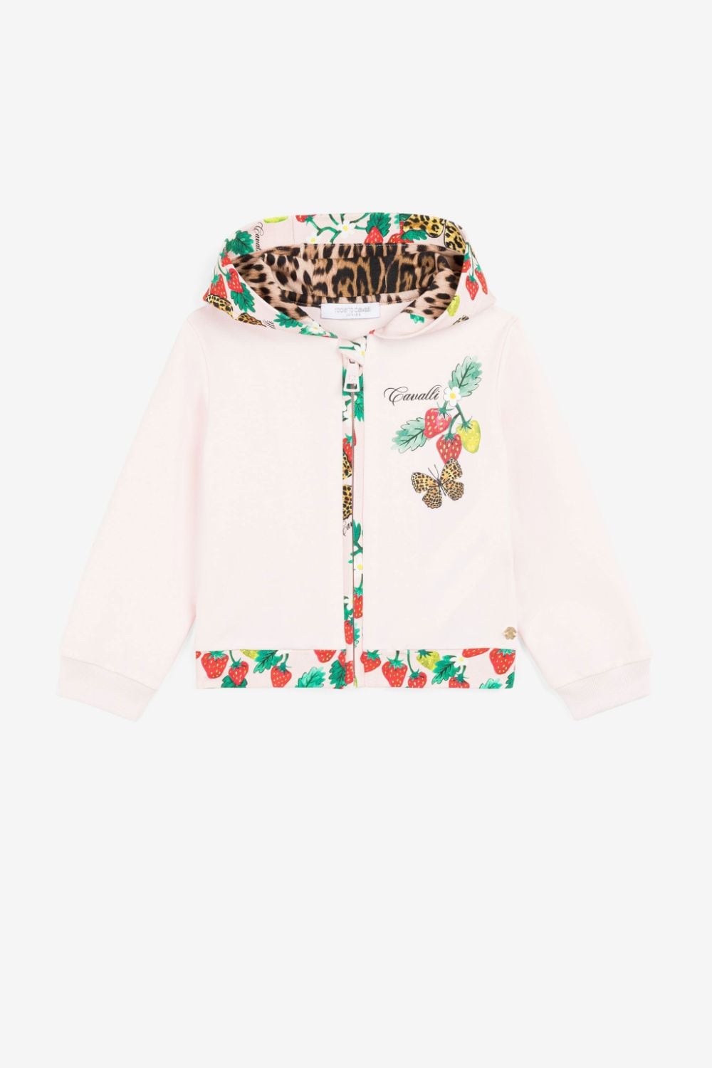 dressing gownRTO CAVALLI JUNIOR BUTTERFLY AND STRAWBERRY-PRINT ZIP HOODIE