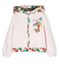 Roberto Cavalli Junior strawberry-print trim hoodie - Pink