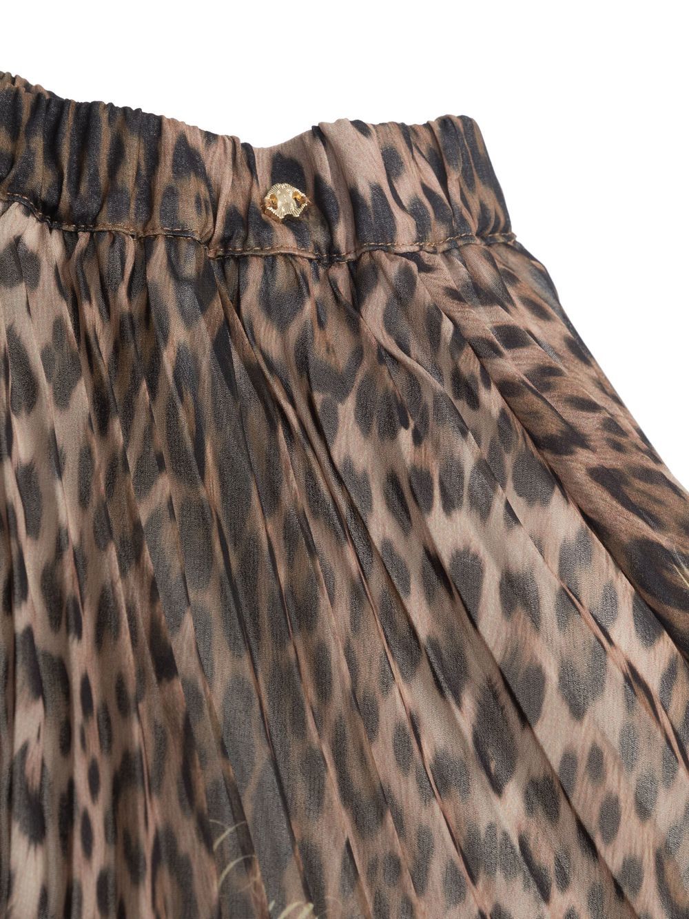 Shop Roberto Cavalli Junior Leopard Print Flared Mini-skirt In Brown