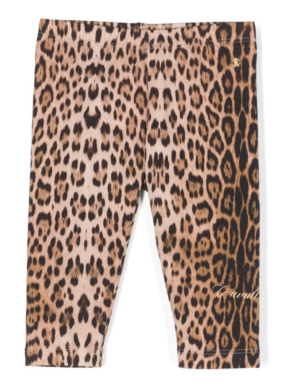 Roberto Cavalli Junior Babies' Leopard Print Leggings In Brown