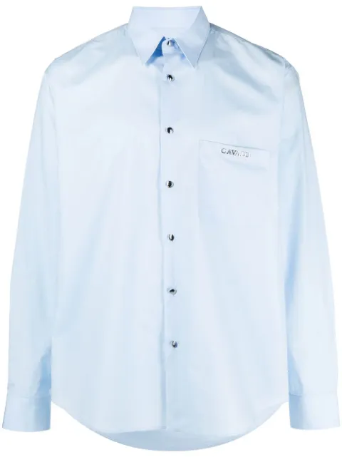 Roberto Cavalli logo-plaque cotton shirt