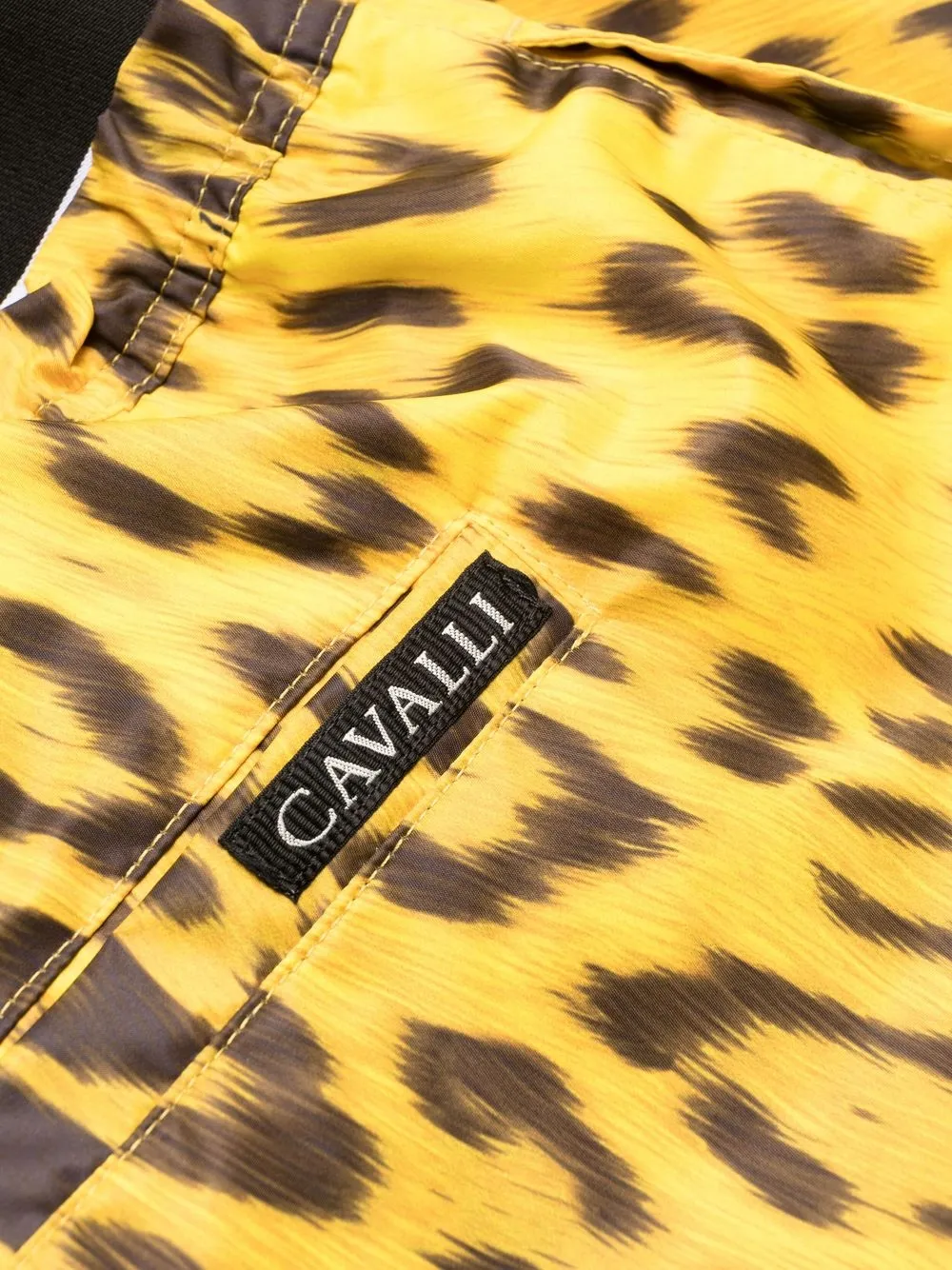 Shop Roberto Cavalli Leopard-print Swim Shorts In Yellow