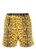 Roberto Cavalli leopard-print swim shorts - Yellow