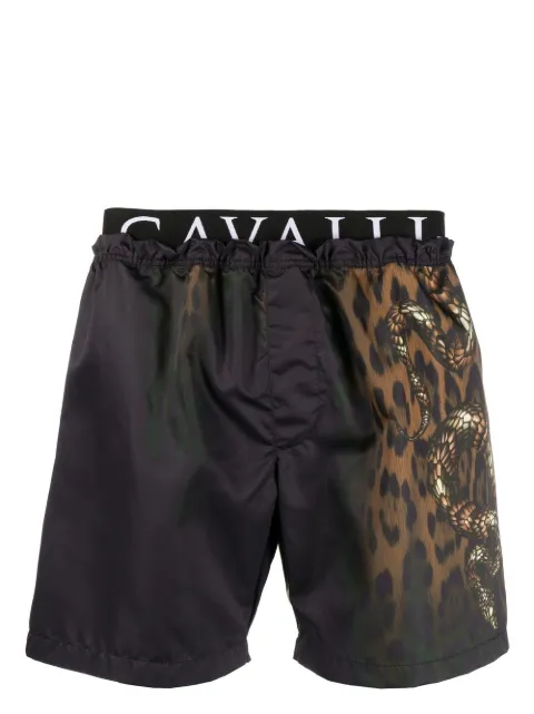 Roberto Cavalli shorts de playa con estampado de leopardo
