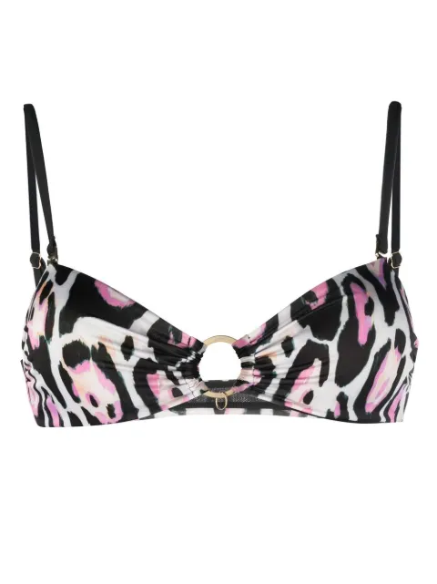 Roberto Cavalli jaguar-print bikini top
