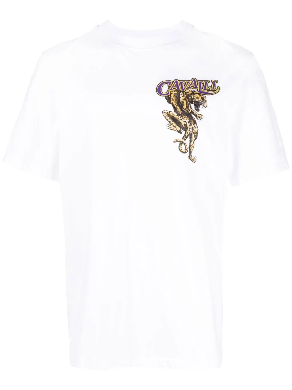 Roberto Cavalli Logo-print Short-sleeved T-shirt In Weiss