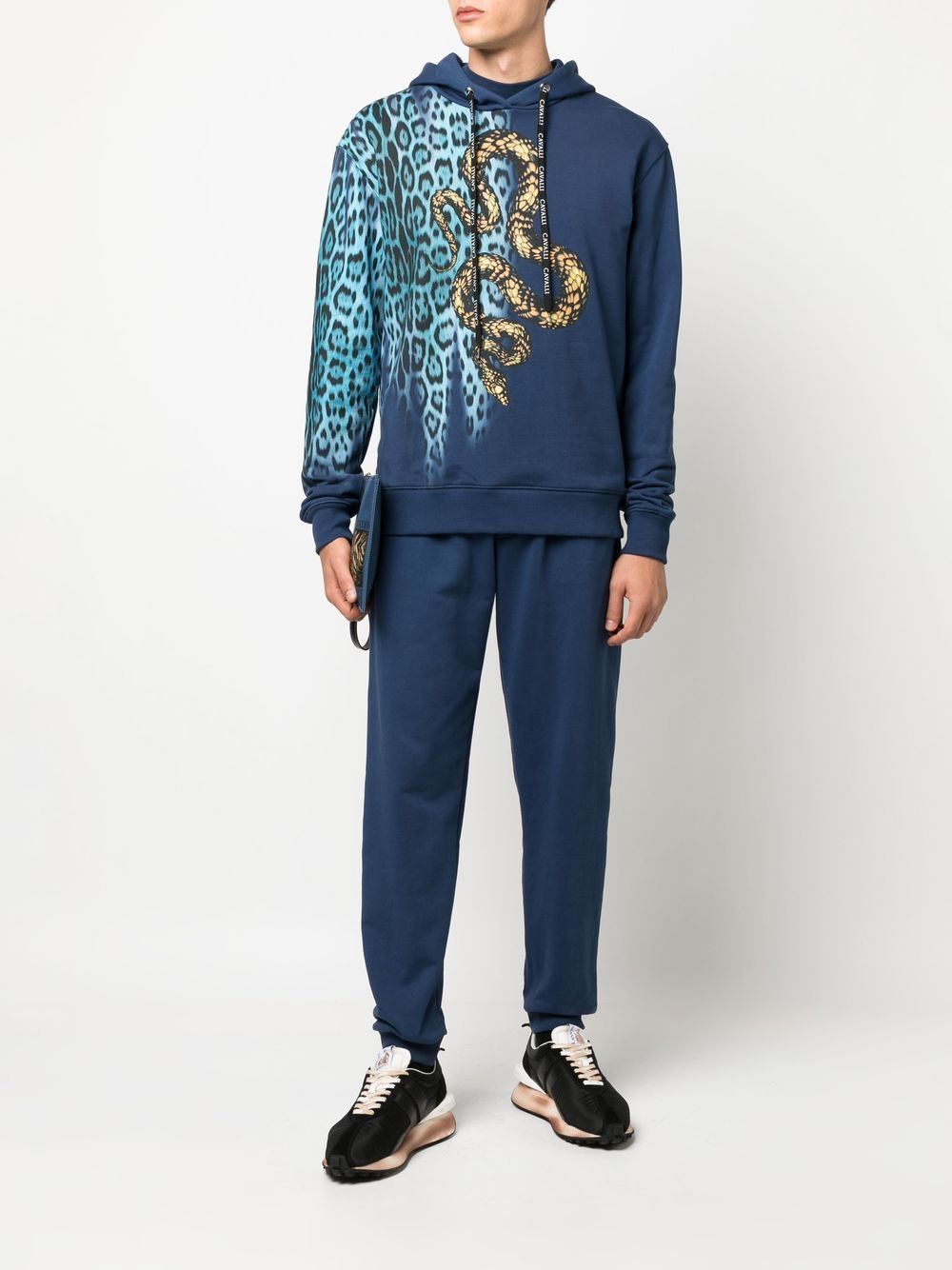 Roberto Cavalli logo-print track pants - Blauw