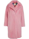 Apparis faux-fur single-breasted coat - Pink