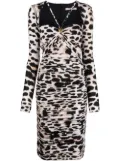 Roberto Cavalli leopard-print ruched dress - Neutrals