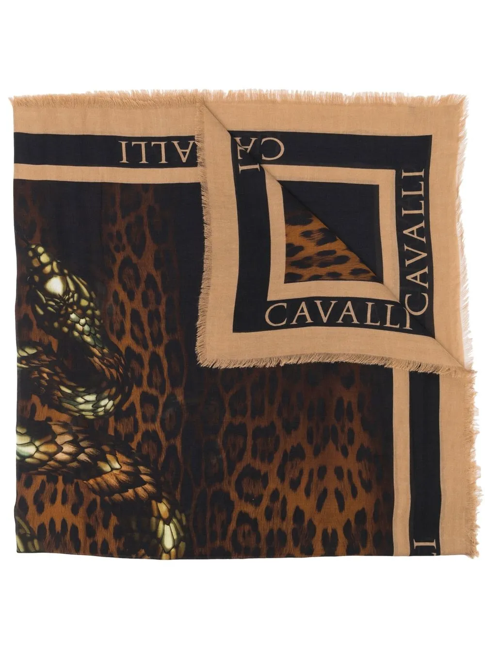 

Roberto Cavalli animal-print scarf - Brown