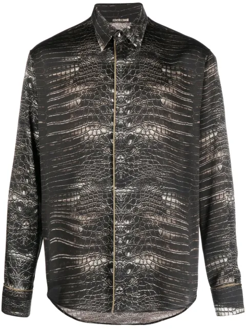 Roberto Cavalli Hemd mit Schlangen-Print