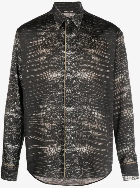 Roberto Cavalli chemise à imprimé peau de serpent