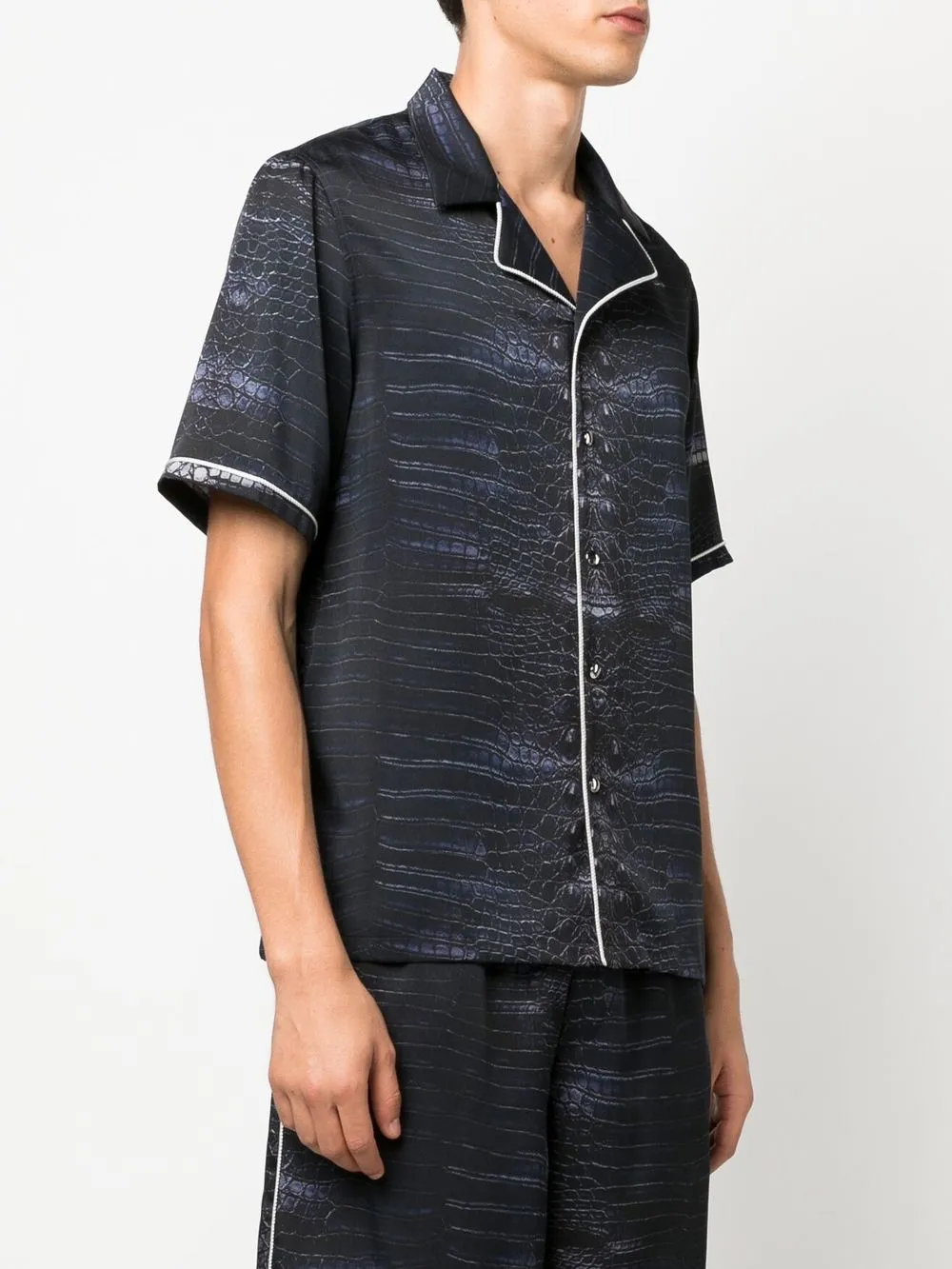  Roberto Cavalli Hemd Mit Schlangen Print   Blau 