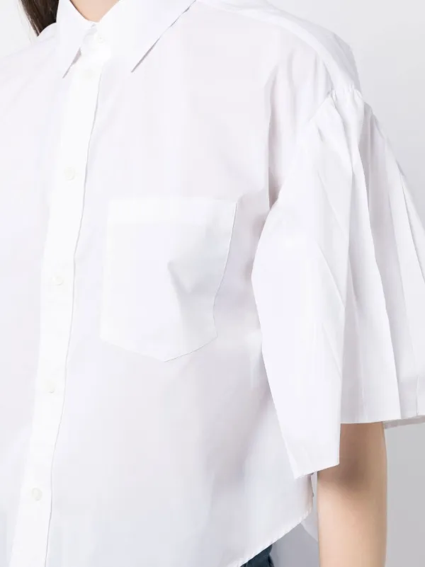 RED Valentino pleated-sleeve Detail Shirt | White | FARFETCH JO