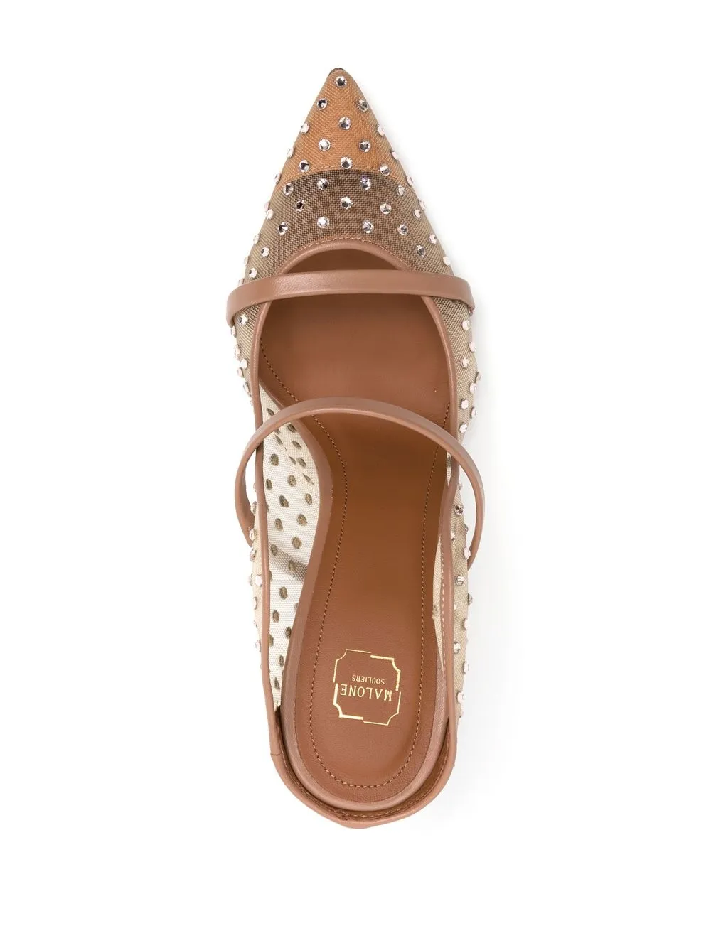Malone Souliers Maureen 85 Rhinestone Mules In Neutrals