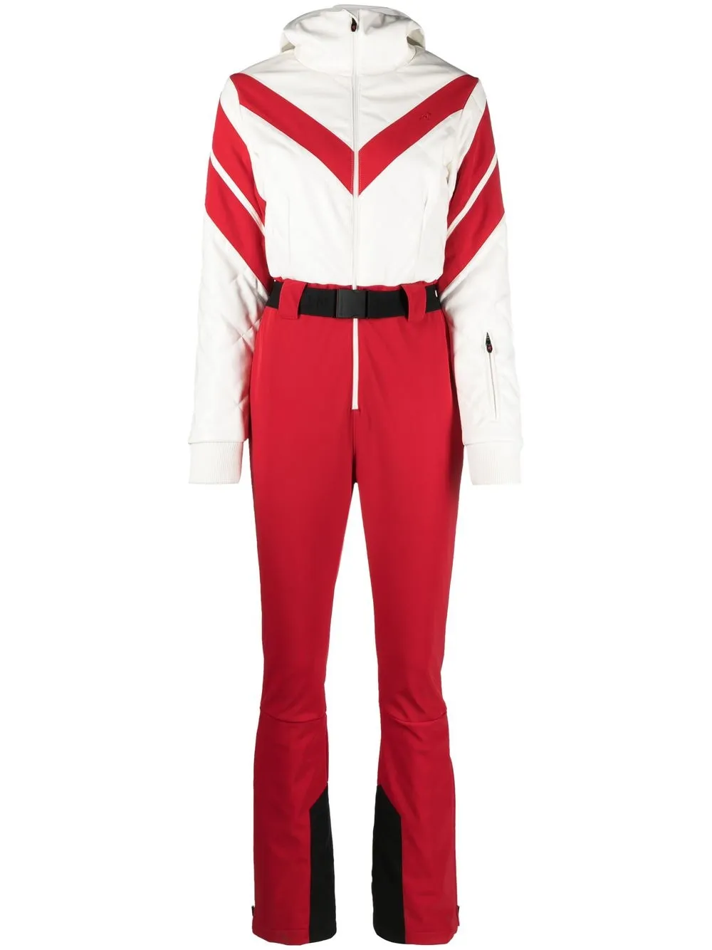 

Perfect Moment panelled belted straight-leg ski jumpsuit - Red