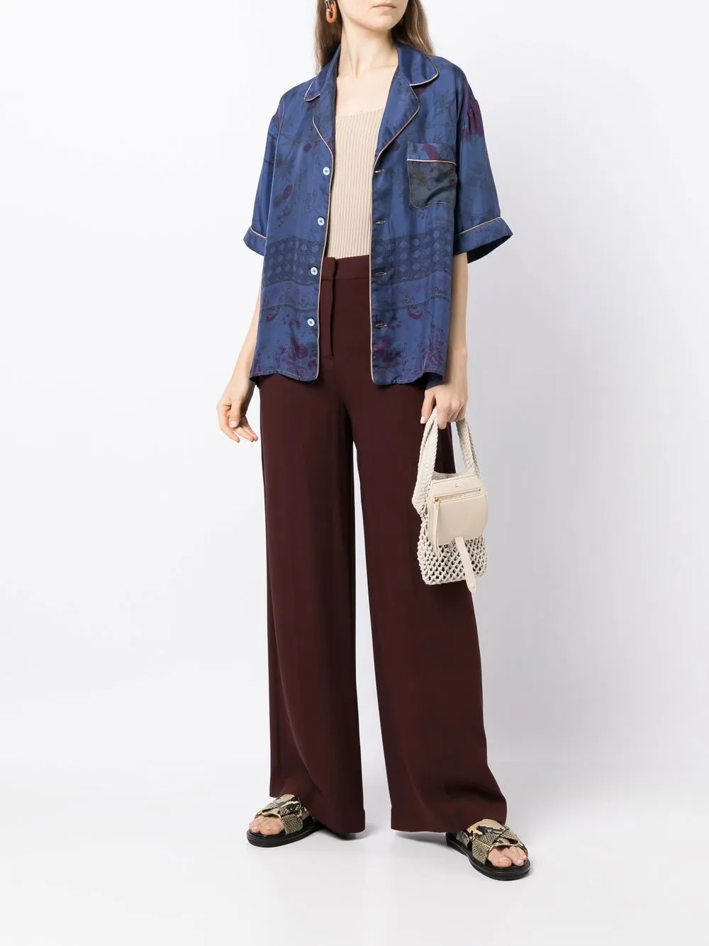 Pierre-Louis Mascia Zijden blouse - Blauw