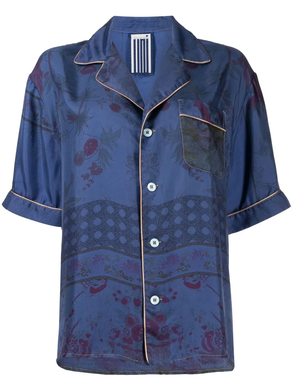 

Pierre-Louis Mascia camisa de seda manga corta - Azul