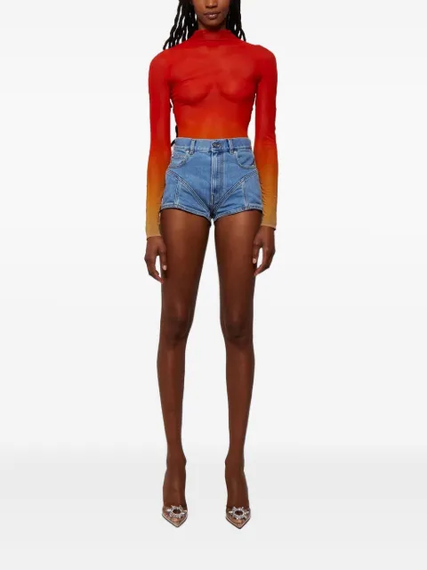 Mugler ombre-effect mesh top
