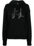 Karl Lagerfeld logo print pullover hoodie - Black